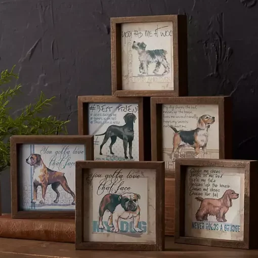 Kirklands Home Framed Art|Sentimental Dogs Framed Art Prints, Set of 6 Multi