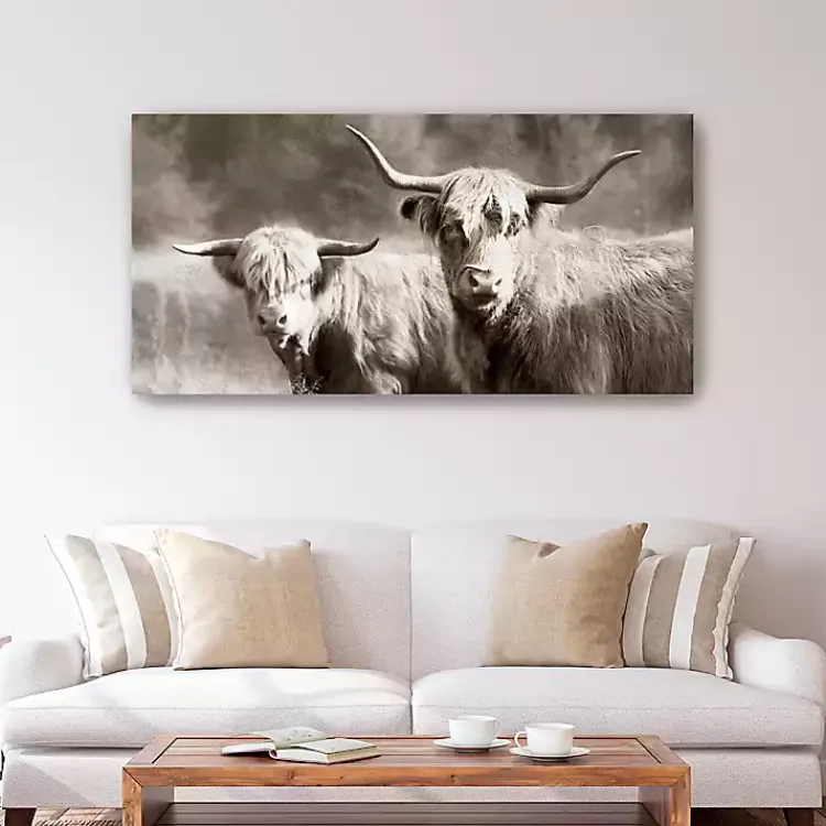 Kirklands Home Canvas Art|Sepia Hairy Highland Canvas Art Print