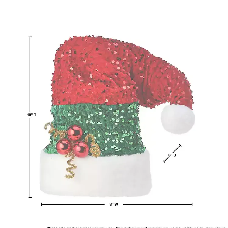 Best Sequin Santa Hat Tree Topper Christmas Ornaments