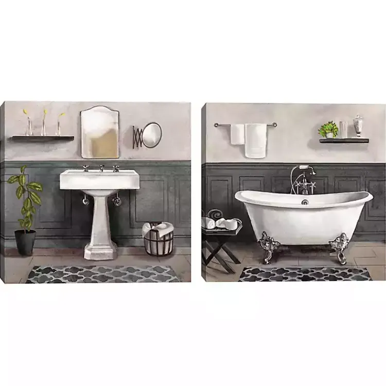 Kirklands Home Canvas Art|Serene Bath 2-pc. Canvas Art Print Set