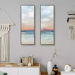 Kirklands Home Canvas Art|Serene Scene Framed Canvas Art Prints, Set of 2 Blue