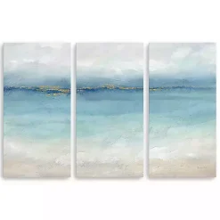 Kirklands Home Canvas Art|Serene Sea Landscape Canvas Art Prints, Set of 3 Blue