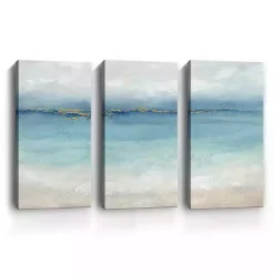 Kirklands Home Canvas Art|Serene Sea Landscape Canvas Art Prints, Set of 3 Blue