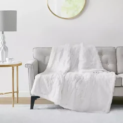 New Serta Shaggy Faux Fur Heated Throw Blankets & Throws