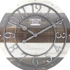 Kirklands Home Clocks|Shabby Wood Plank Wall Clock