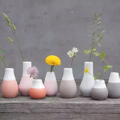 New Shades of Two-Toned Mini Vases, Set of 4 Vases
