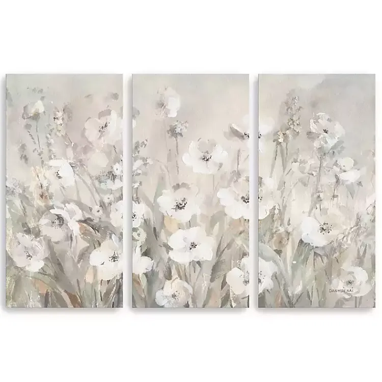 Kirklands Home Canvas Art|Shades Of White Canvas Art Prints, Set of 3