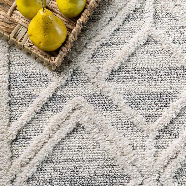 Kirklands Home Area Rugs|Shaggy Lattice Tassel Ansley Area Rug, 5x7