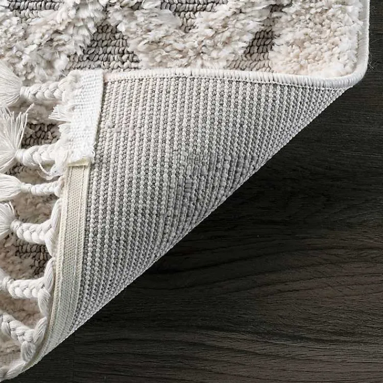 Kirklands Home Area Rugs|Shaggy Lattice Tassel Ansley Area Rug, 5x7