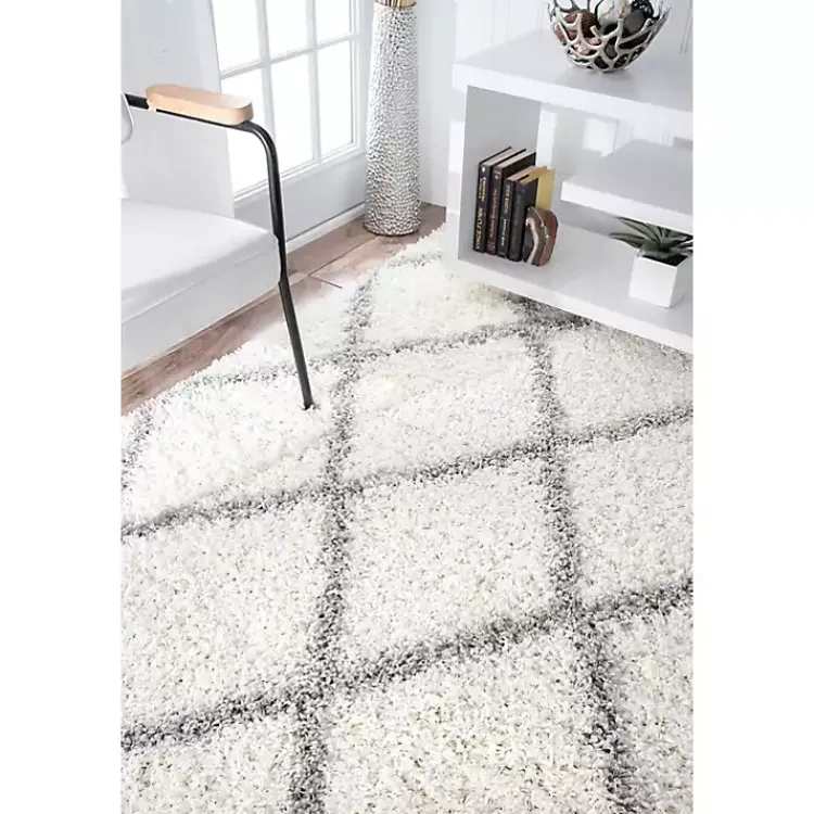Kirklands Home Area Rugs|Shanna Diamond Area Rug, 5x7 White