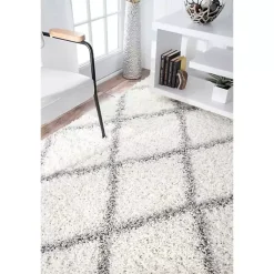 Kirklands Home Area Rugs|Shanna Diamond Area Rug, 8x10 White