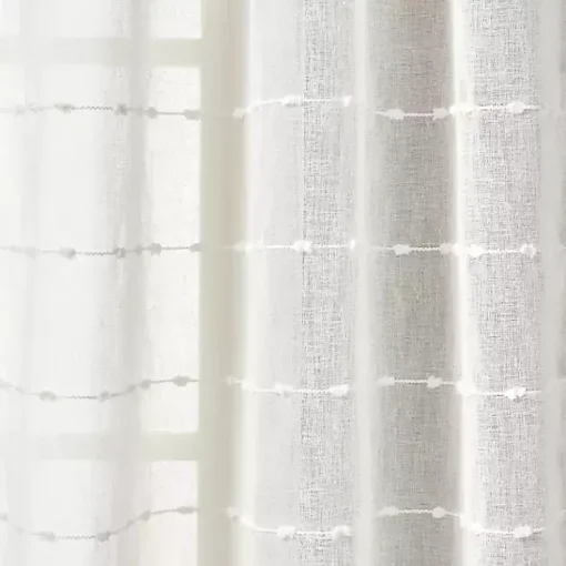 Kirklands Home Curtains & Drapes|Sheer Textured Curtain Panel Set, 84 in White