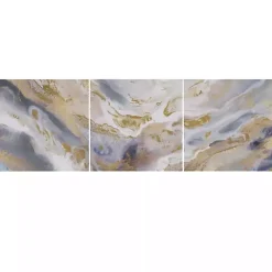 Kirklands Home Canvas Art|Shimmering Symphony Triptych Canvas Art, Set of 3 Blue