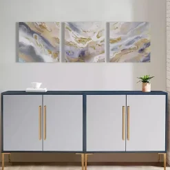 Kirklands Home Canvas Art|Shimmering Symphony Triptych Canvas Art, Set of 3 Blue