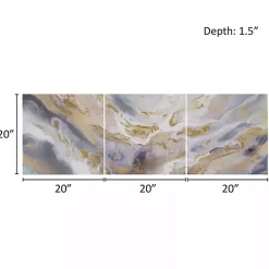 Kirklands Home Canvas Art|Shimmering Symphony Triptych Canvas Art, Set of 3 Blue