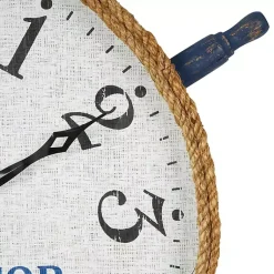 Kirklands Home Clocks|Ship Wheel Wood and Rope Wall Clock