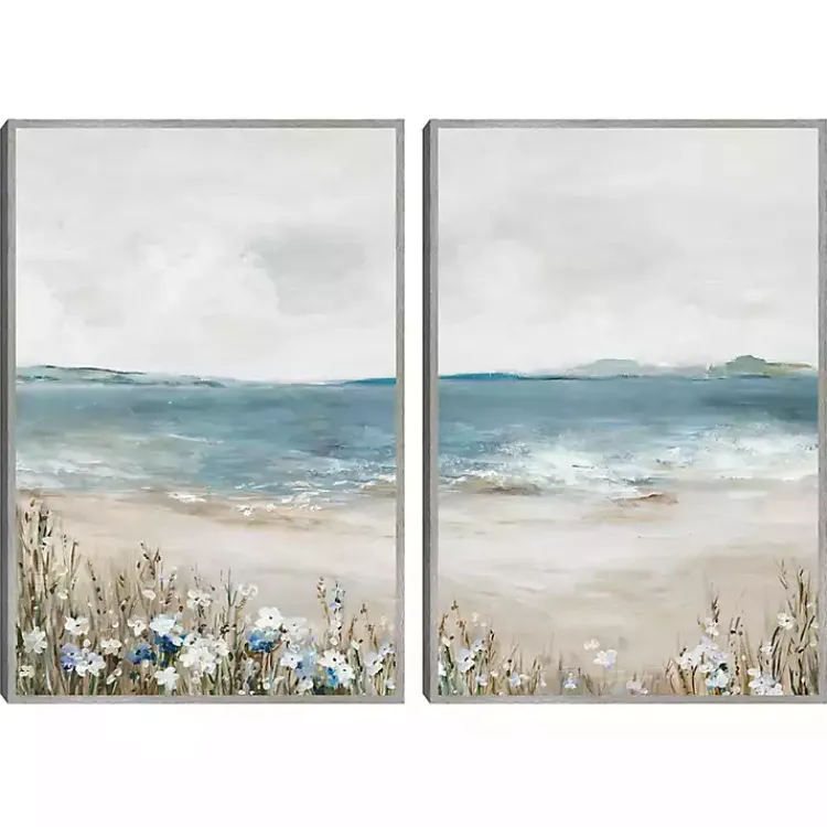 Kirklands Home Canvas Art|Shoreline Slepndor Framed Canvas Art Prints Blue