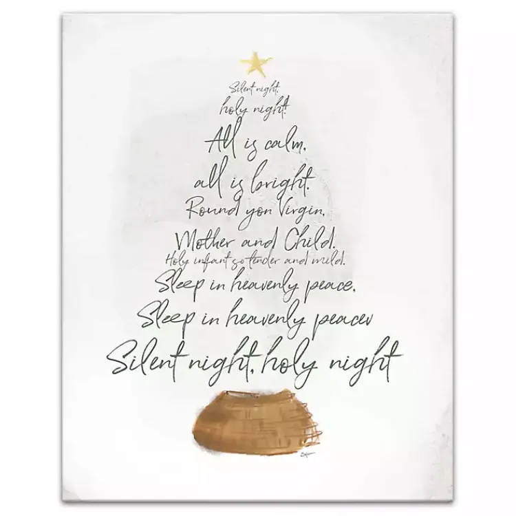 Outlet Silent Night Tree Canvas Art Print Christmas Art & Wall Decor