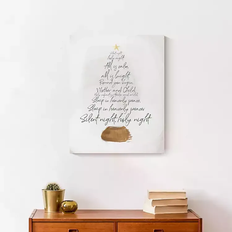 Outlet Silent Night Tree Canvas Art Print Christmas Art & Wall Decor