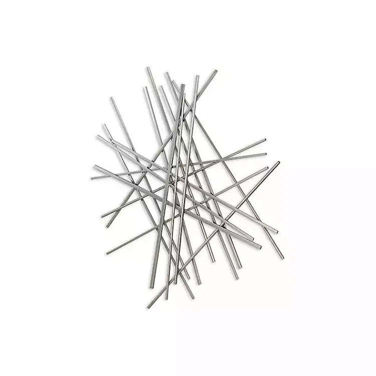 Kirklands Home Wall Plaques|Abstract Metal Bar Wall Plaque Silver