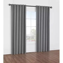 Kirklands Home Curtains & Drapes|Silver Baxter Blackout Curtain Panel, 84 in. Gray