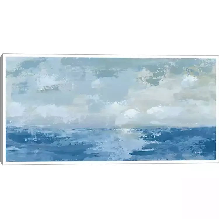 Kirklands Home Canvas Art|Silver Sea Framed Canvas Art Print Blue
