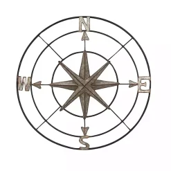 Kirklands Home Outdoor Wall Decor|Compass Rose Outdoor Plaque Silver