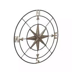 Kirklands Home Outdoor Wall Decor|Compass Rose Outdoor Plaque Silver