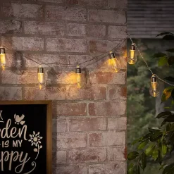 Kirklands Home Outdoor Lighting|Glass Bulb Solar Outdoor String Lights Silver
