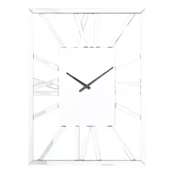 Kirklands Home Clocks|Silver Glass Frame Wall Clock