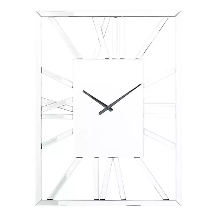 Kirklands Home Clocks|Silver Glass Frame Wall Clock