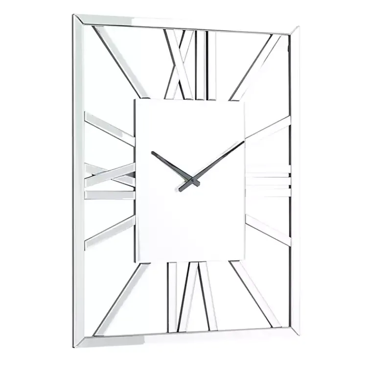 Kirklands Home Clocks|Silver Glass Frame Wall Clock