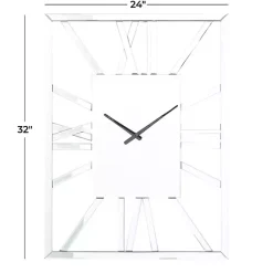 Kirklands Home Clocks|Silver Glass Frame Wall Clock