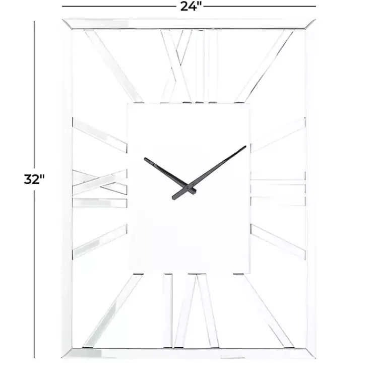 Kirklands Home Clocks|Silver Glass Frame Wall Clock