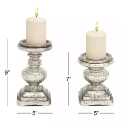 Sale Glass Ornate 2-pc. Pillar Candle Holder Set Candle Holders