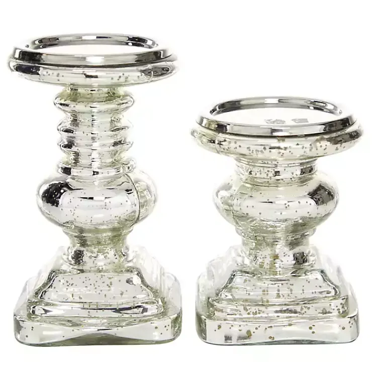 Sale Glass Ornate 2-pc. Pillar Candle Holder Set Candle Holders