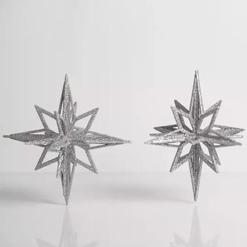 Glitter Starburst Ornaments, Set of 2 Christmas Ornaments