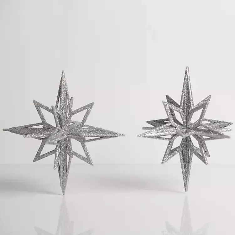 Glitter Starburst Ornaments, Set of 2 Christmas Ornaments