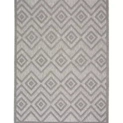 Kirklands Home Outdoor Rugs|Gray Diamond Indoor/Outdoor Area Rug, 4x6 Silver