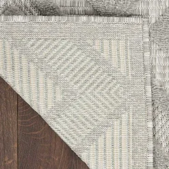 Kirklands Home Outdoor Rugs|Gray Diamond Indoor/Outdoor Area Rug, 4x6 Silver