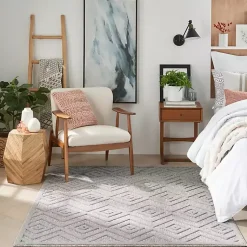 Kirklands Home Outdoor Rugs|Gray Diamond Indoor/Outdoor Area Rug, 4x6 Silver