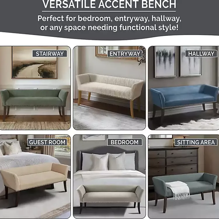 Kirklands Home Benches & Ottomans|Silver Melinda Accent Bench Gray