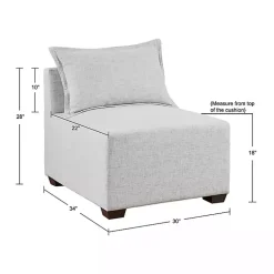 Kirklands Home Sofas & Loveseats|Silver Modular Armless Accent Chair Gray