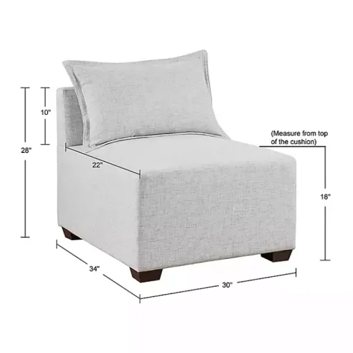 Kirklands Home Sofas & Loveseats|Silver Modular Armless Accent Chair Gray