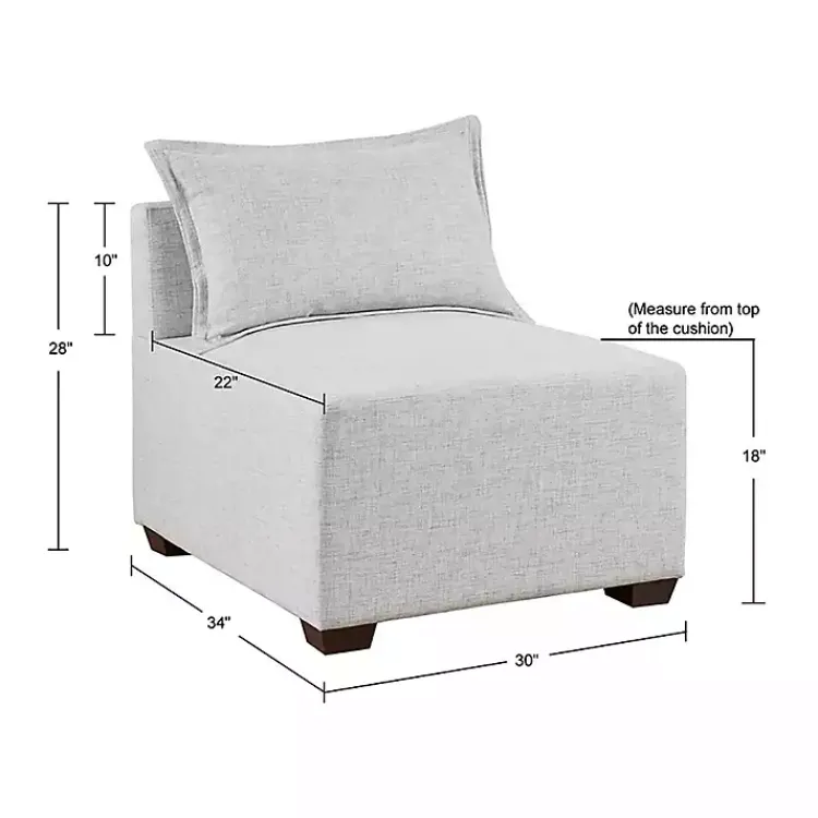 Kirklands Home Sofas & Loveseats|Silver Modular Armless Accent Chair Gray