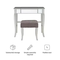 Kirklands Home Dressers & Chests|Silver Harper Flip-Top 2-pc. Vanity Set Gray