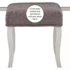 Kirklands Home Dressers & Chests|Silver Harper Flip-Top 2-pc. Vanity Set Gray