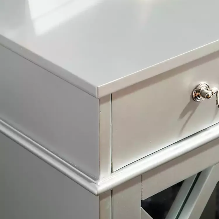 Kirklands Home Dressers & Chests|Silver Lattice Ella 2-pc. Vanity Set Gray