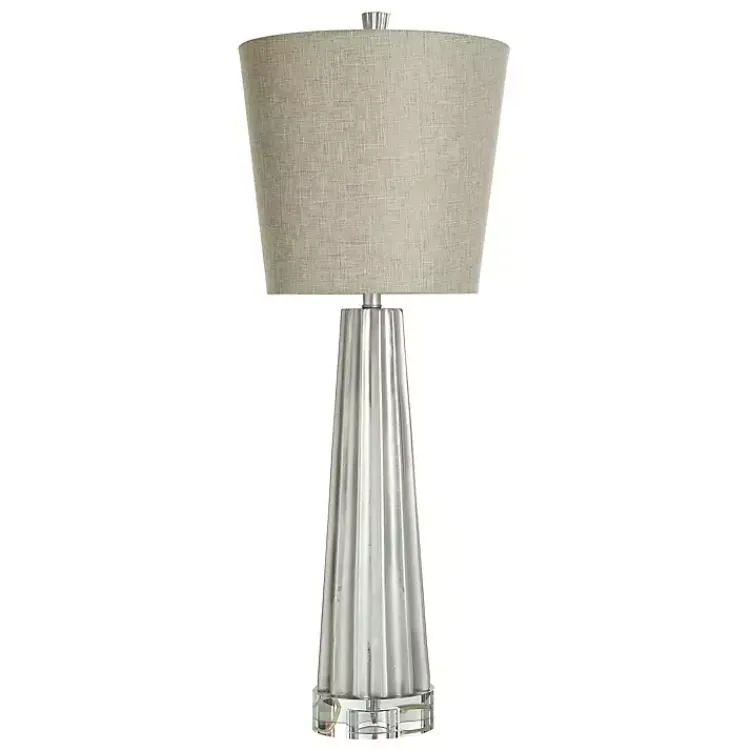 Kirklands Home Buffet Lamps|Silver Leaf Tapered Buffet Lamp Tan