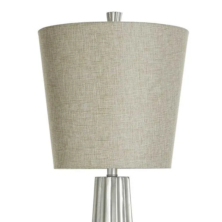 Kirklands Home Buffet Lamps|Silver Leaf Tapered Buffet Lamp Tan